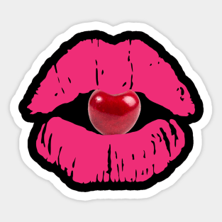 hot pink lips Sticker